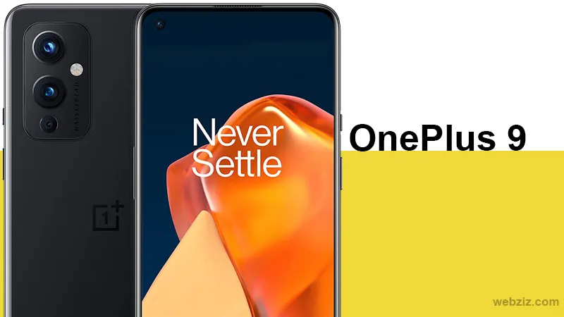 oneplus 9 astral balck front and back proportion image