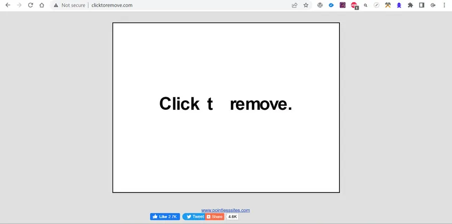 Click to remove useless website screenshot