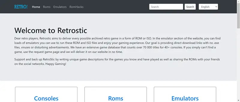 retrostic.com website screenshot