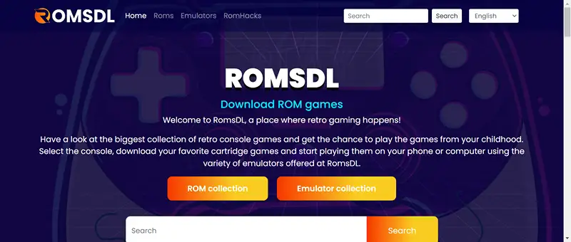 romsdl.com website screenshot