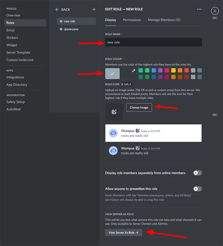 save roles on discord screenshot
